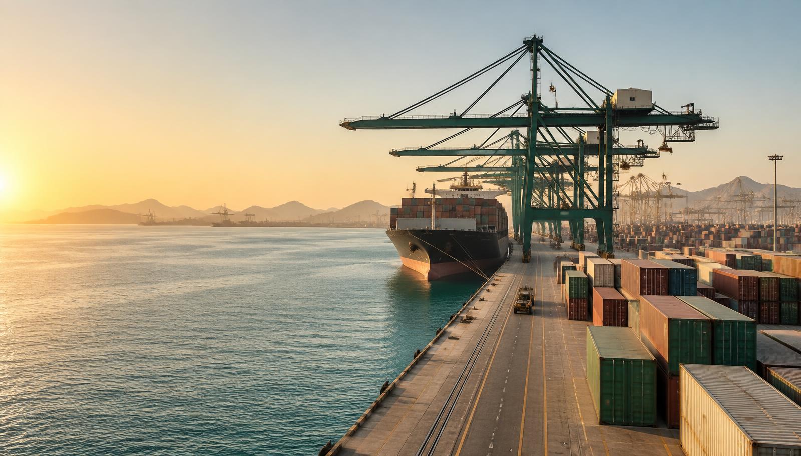 International container port — global trade